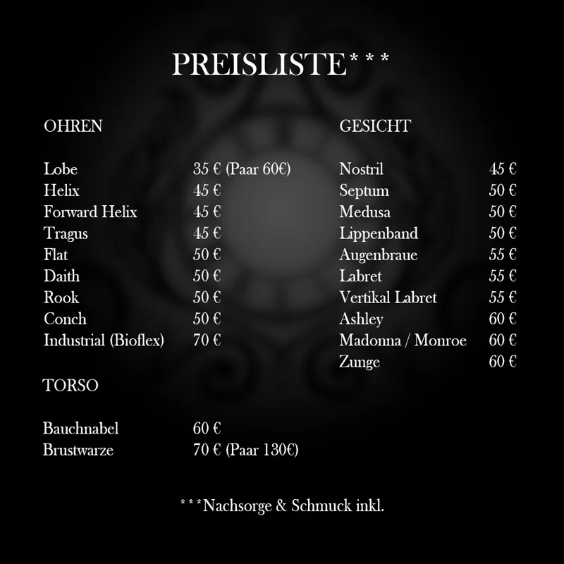 Piercing Memorink Heilbronn — gestochen von Kevin