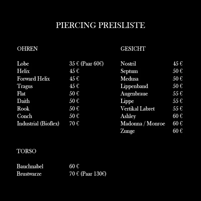 Piercing Memorink Heilbronn — gestochen von Kevin